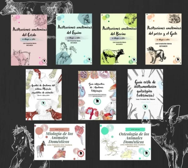 Paquete Completo de 9 Guías Digitales de Anatomía Veterinaria